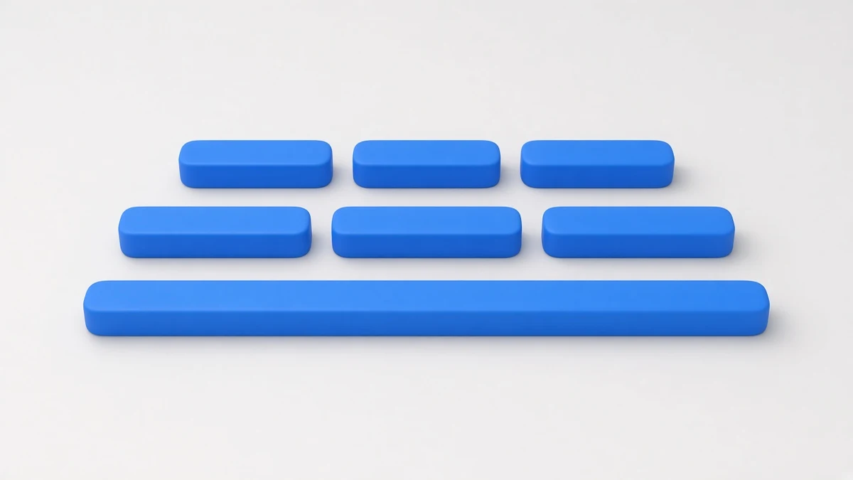 Three rows of blue bars showing short intervals, medium intervals, and one long unbroken block
